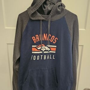 NFL Broncos Navy and Charcoal Hoodie